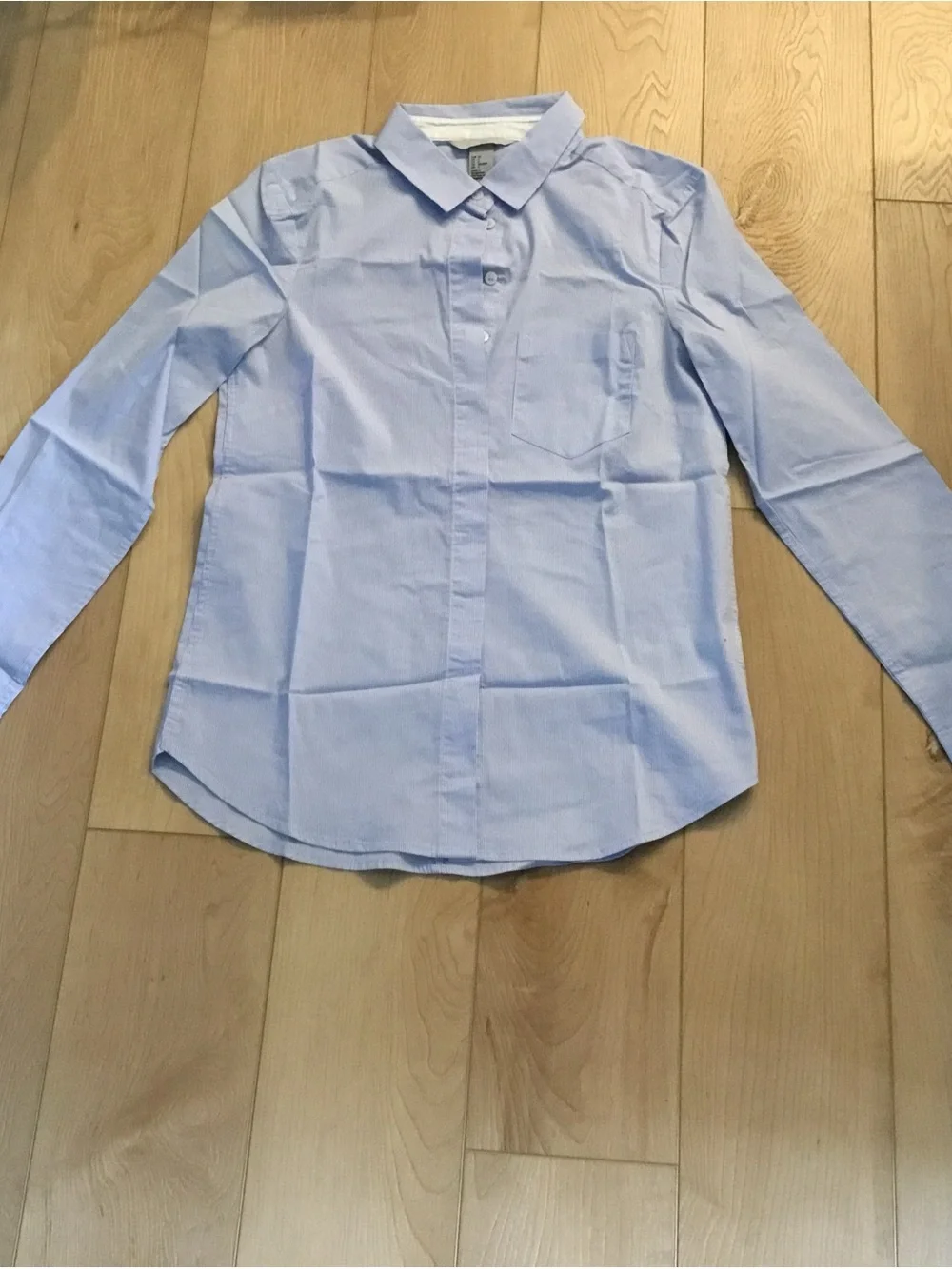 Light Blue Striped Button-Up Shirt - Classic Style - Picture 2 of 16